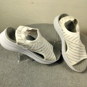 ZiiTop Womens Knit Peep Toe Wedge Sandals Size 8 Orthopedic Arch Support Slip On